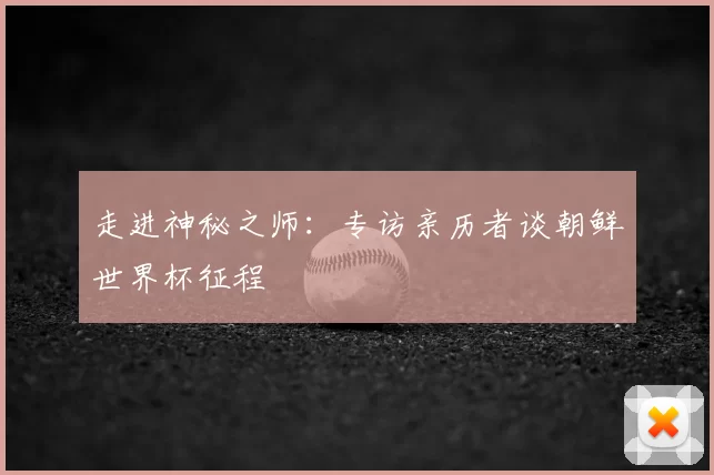 走进神秘之师：专访亲历者谈朝鲜世界杯征程